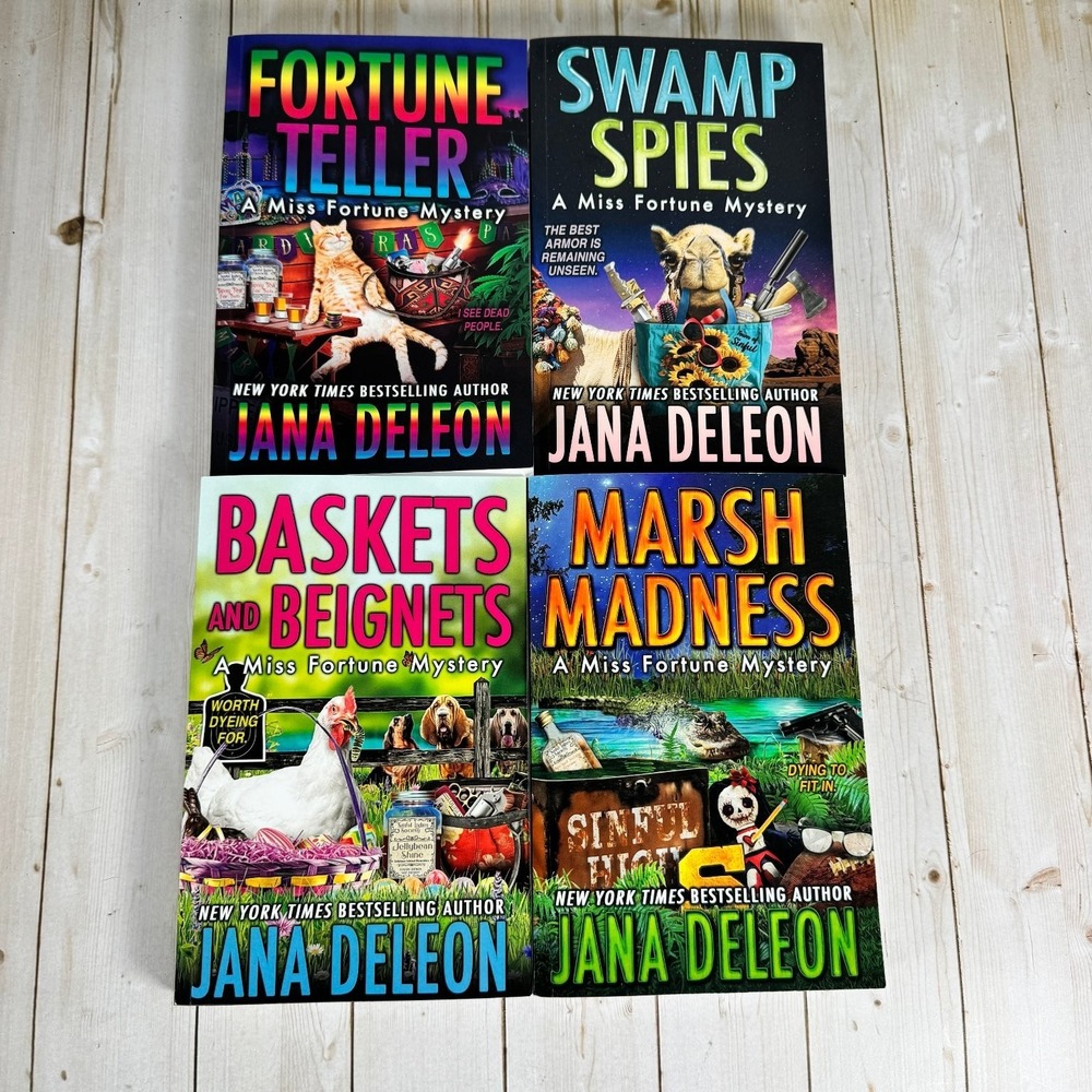 Miss Fortune Mystery Books 25-28 Jana DeLeon Cozy Louisiana PB Set